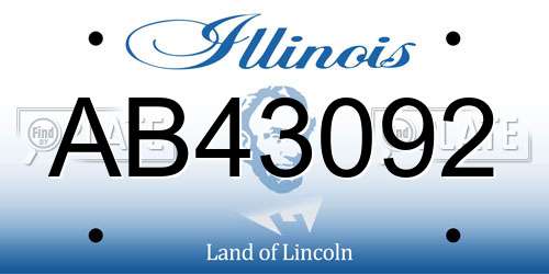 AB43092 Illinois License Plate