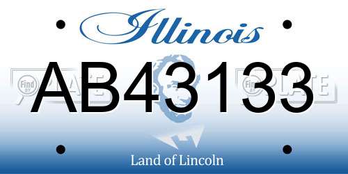AB43133 Illinois License Plate