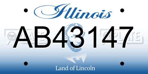AB43147 Illinois License Plate