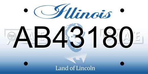 AB43180 Illinois License Plate