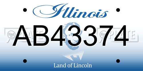 AB43374 Illinois License Plate