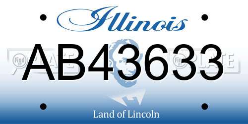 AB43633 Illinois License Plate