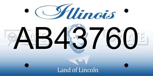 AB43760 Illinois License Plate