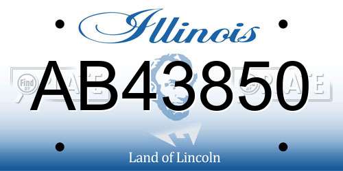 AB43850 Illinois License Plate