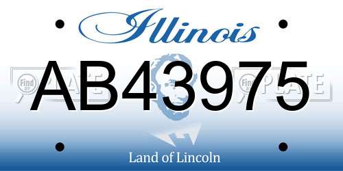 AB43975 Illinois License Plate