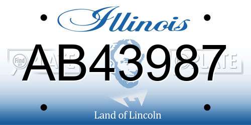 AB43987 Illinois License Plate