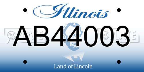 AB44003 Illinois License Plate
