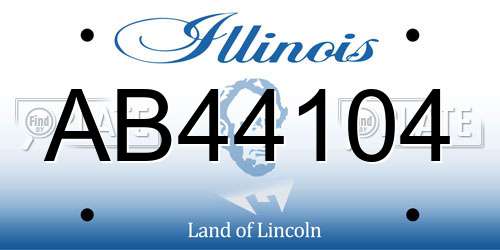 AB44104 Illinois License Plate