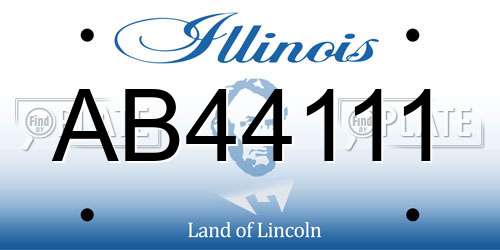 AB44111 Illinois License Plate