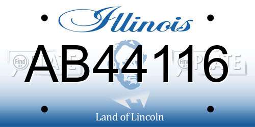 AB44116 Illinois License Plate