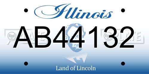 AB44132 Illinois License Plate