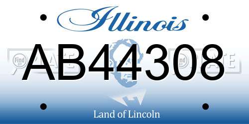AB44308 Illinois License Plate