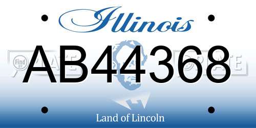 AB44368 Illinois License Plate