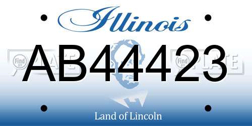 AB44423 Illinois License Plate