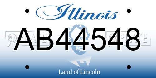 AB44548 Illinois License Plate