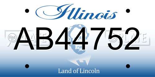 AB44752 Illinois License Plate