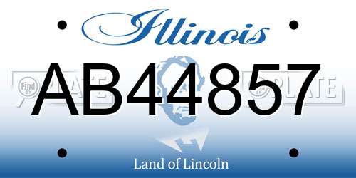 AB44857 Illinois License Plate