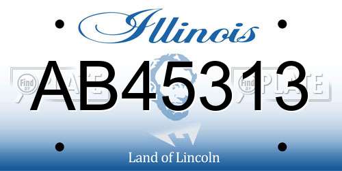 AB45313 Illinois License Plate