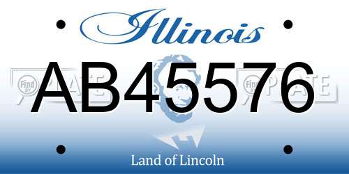 AB45576 Illinois License Plate