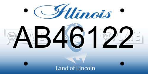 AB46122 Illinois License Plate