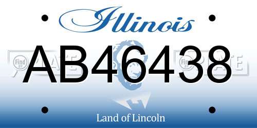 AB46438 Illinois License Plate