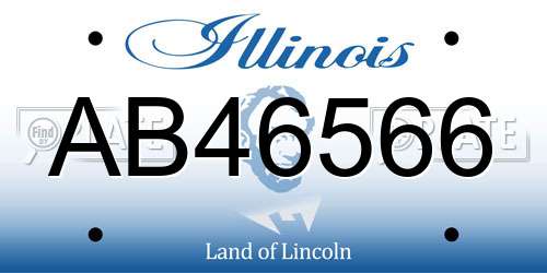 AB46566 Illinois License Plate