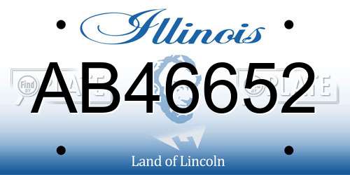 AB46652 Illinois License Plate