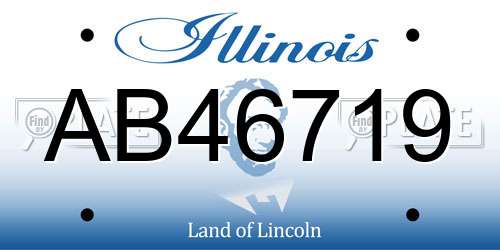 AB46719 Illinois License Plate