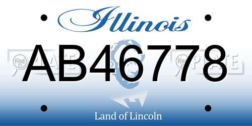 AB46778 Illinois License Plate