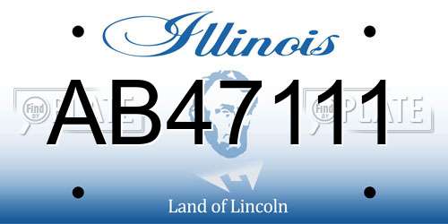 AB47111 Illinois License Plate