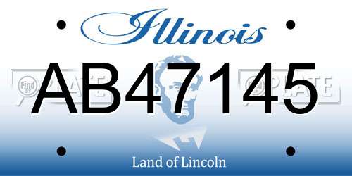 AB47145 Illinois License Plate