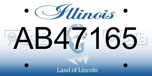 AB47165 Illinois License Plate
