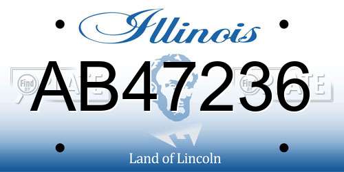 AB47236 Illinois License Plate
