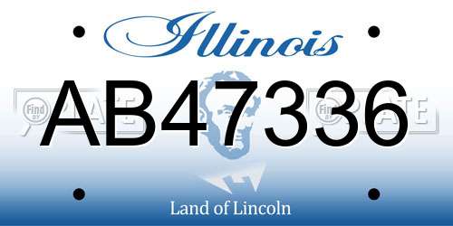 AB47336 Illinois License Plate