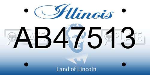 AB47513 Illinois License Plate