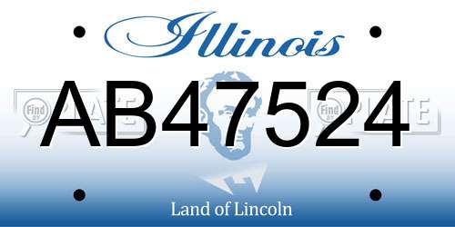 AB47524 Illinois License Plate