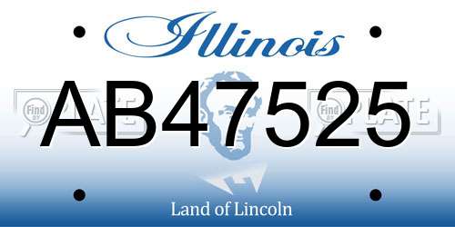 AB47525 Illinois License Plate