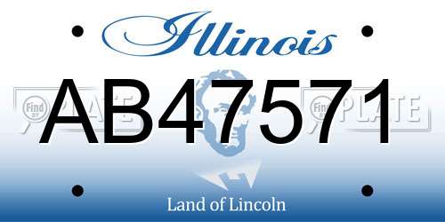 AB47571 Illinois License Plate