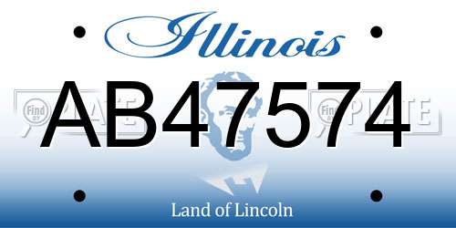 AB47574 Illinois License Plate