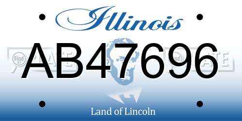AB47696 Illinois License Plate