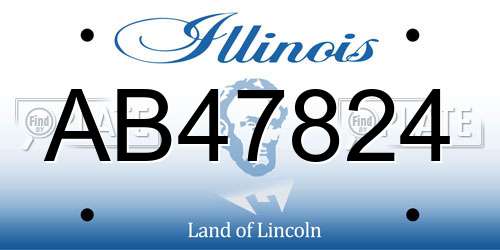 AB47824 Illinois License Plate