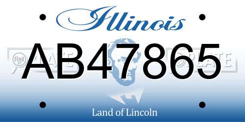 AB47865 Illinois License Plate