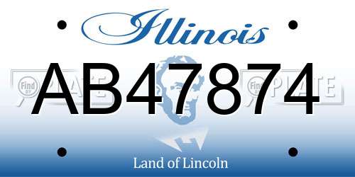 AB47874 Illinois License Plate