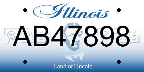 AB47898 Illinois License Plate