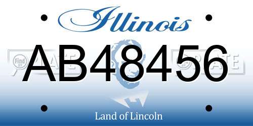 AB48456 Illinois License Plate