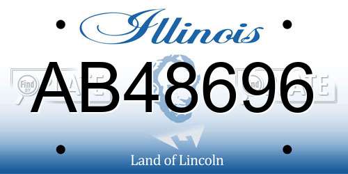 AB48696 Illinois License Plate