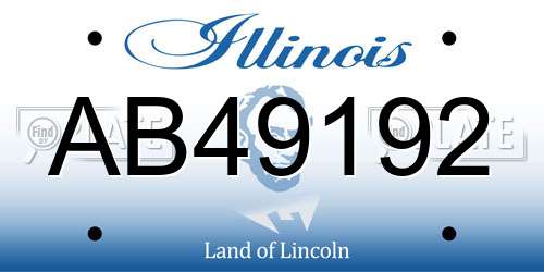 AB49192 Illinois License Plate