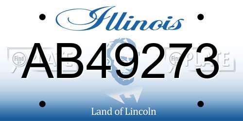 AB49273 Illinois License Plate