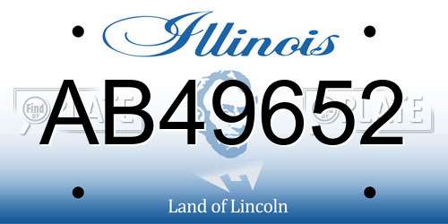AB49652 Illinois License Plate