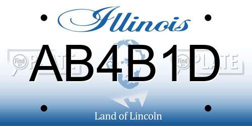 AB4B1D Illinois License Plate